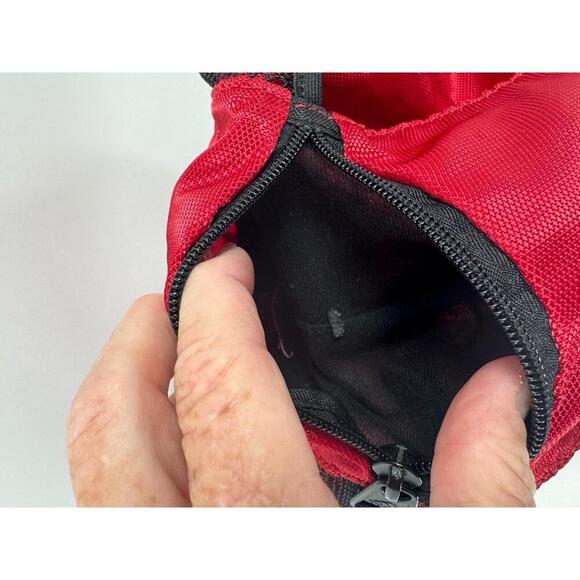 Adidas Red Black Drawstring Bag With Mesh And Zipper Pockets - Picture 4 of 4